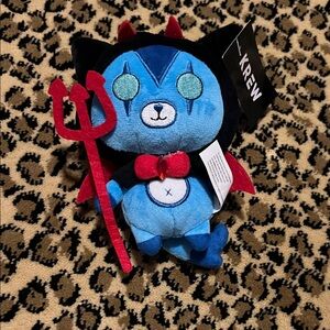 KREW Districk Funneh Blue and Red Devil Plush Toy Keychain